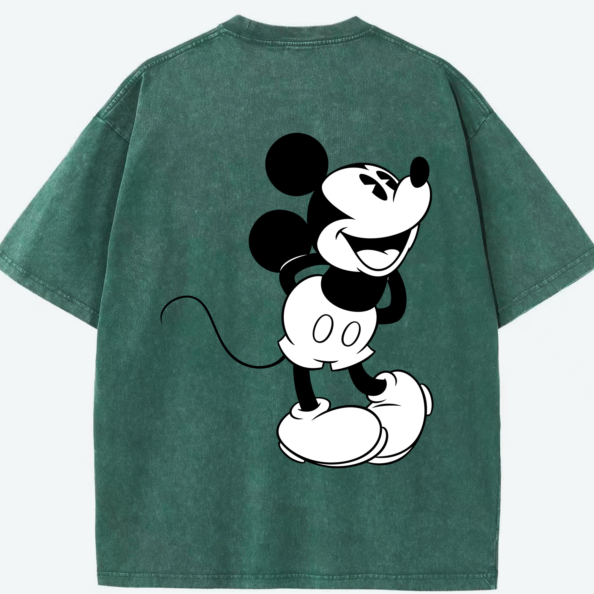 （画像用） ミッキーマウス Mickey Mouse 綿100% ヴィンテージ風 半袖Tシャツ（背面プリント）